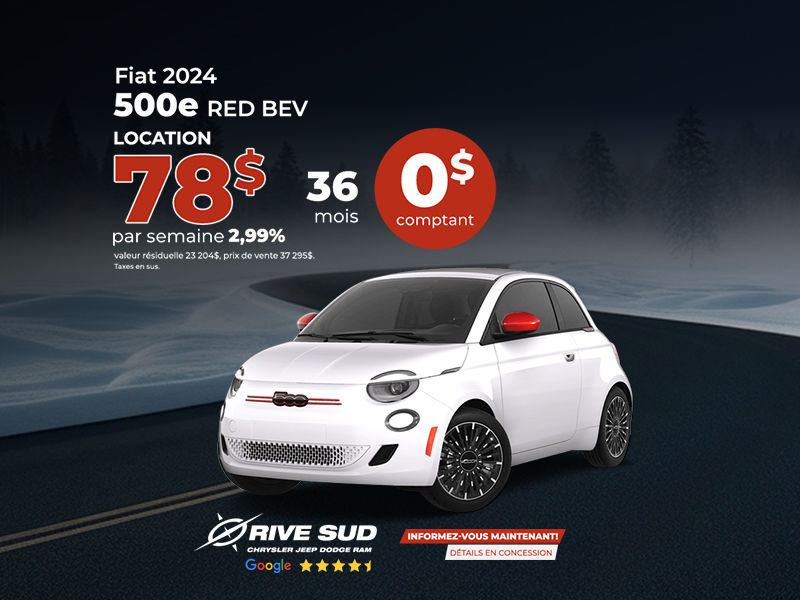 Fiat 500e 2024 - Promo 48 heures seulement !