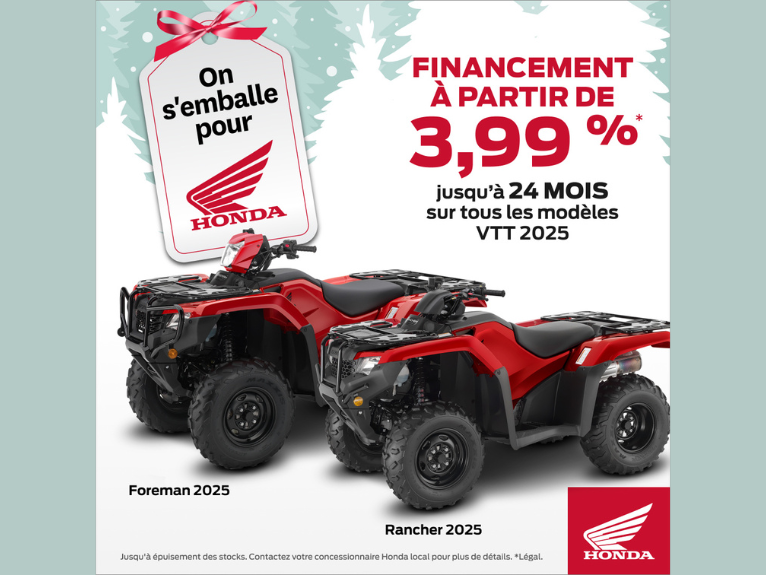 Financing from 3.99% / 2025 Honda ATV