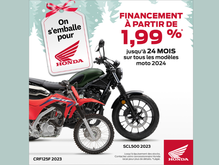 Financement à partir de 3,99% / Motos Honda 2024