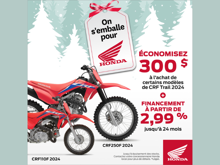 Économisez jusqu'à 300$ / CRF Trail Honda 2024