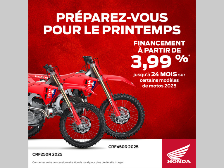 Motos Honda 2025 | Financement à partir de 3,99% !