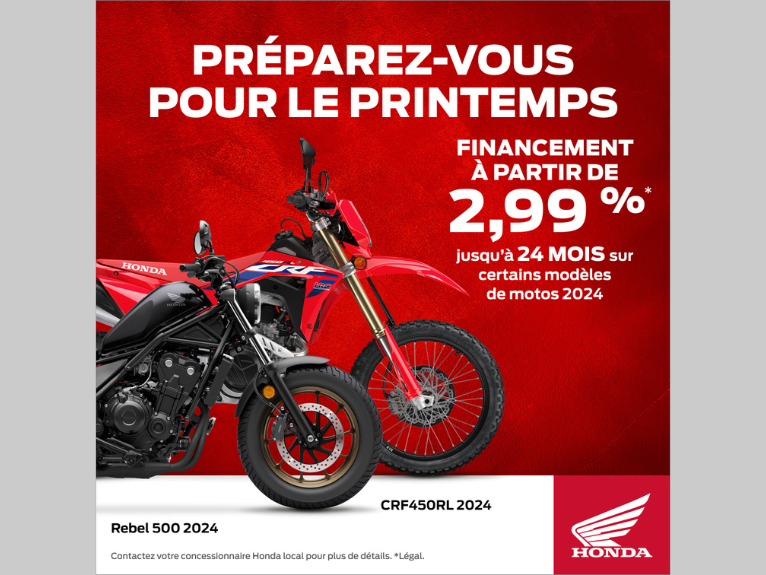 Motos Honda 2024 | Financement à partir de 2,99%!