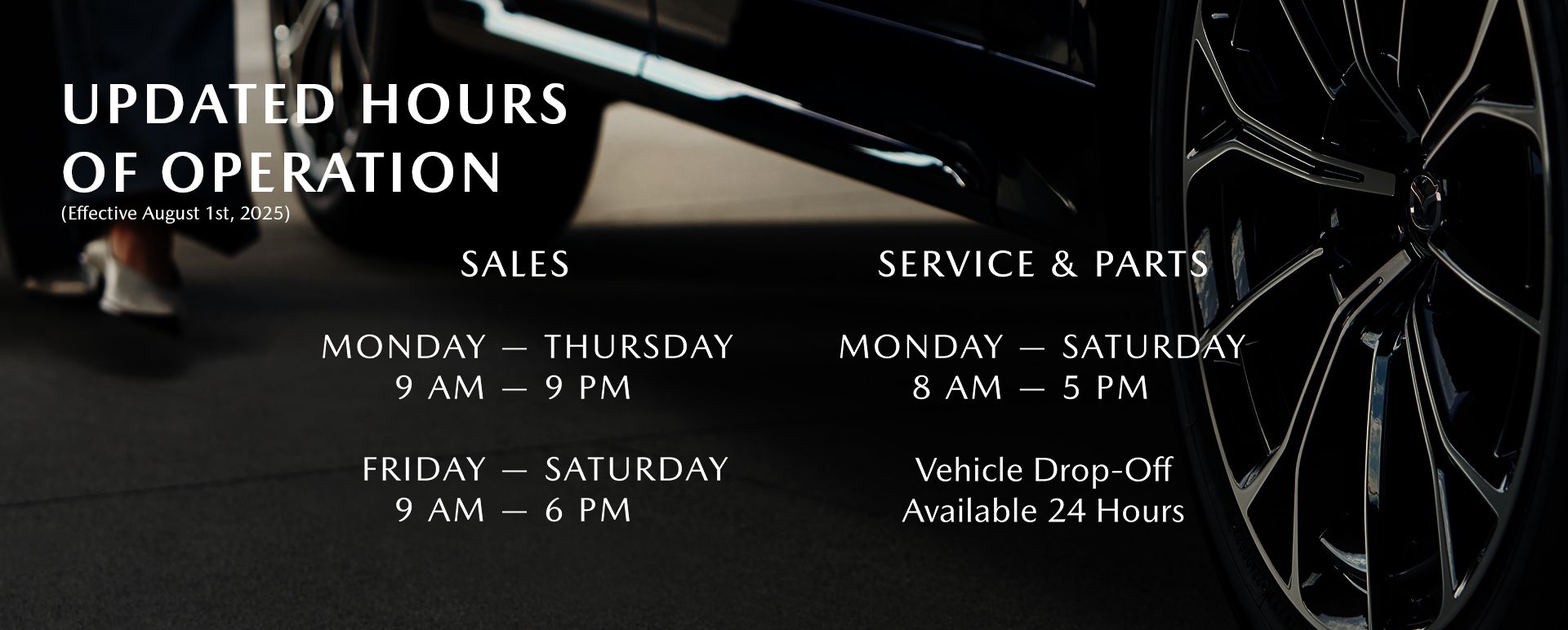 Updated Hours of Operation