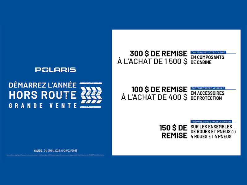 Démarrez l'année hors route grande vente