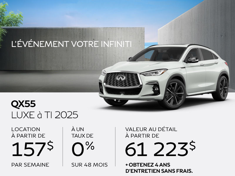 INFINITI QX55 neuf en promotion à Montréal