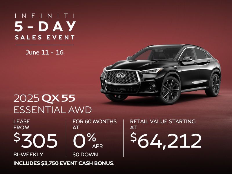 New INFINITI QX55 Promotions in Montreal