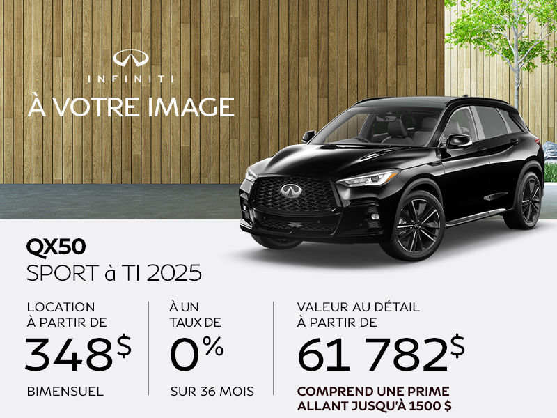 INFINITI QX50 neuf en promotion à Montréal