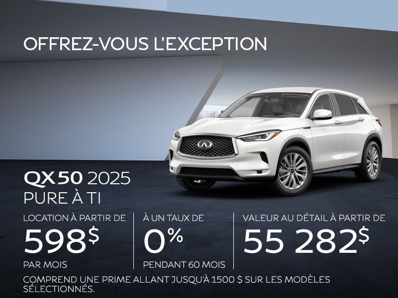 INFINITI QX50 neuf en promotion à Montréal
