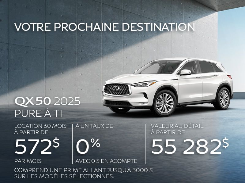 INFINITI QX50 neuf en promotion à Montréal