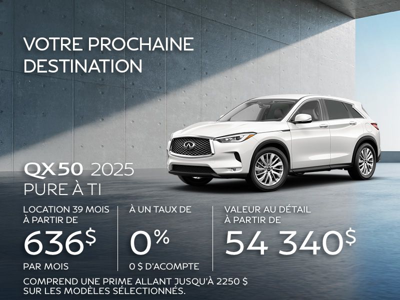 INFINITI QX50 neuf en promotion à Montréal