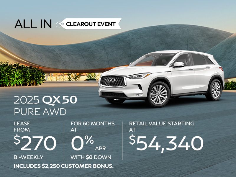 New INFINITI QX50 offers in Montreal