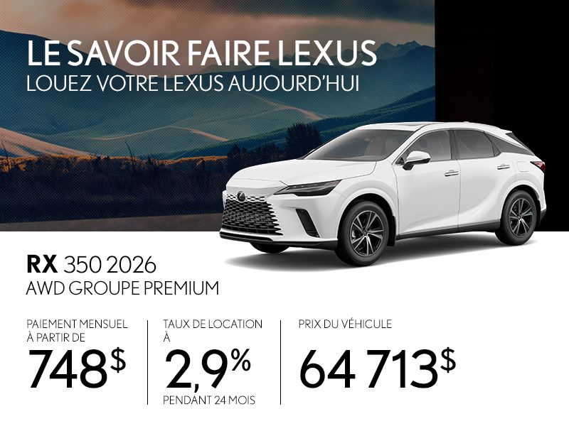 Lexus RX 350 neuf en promotion à Montréal