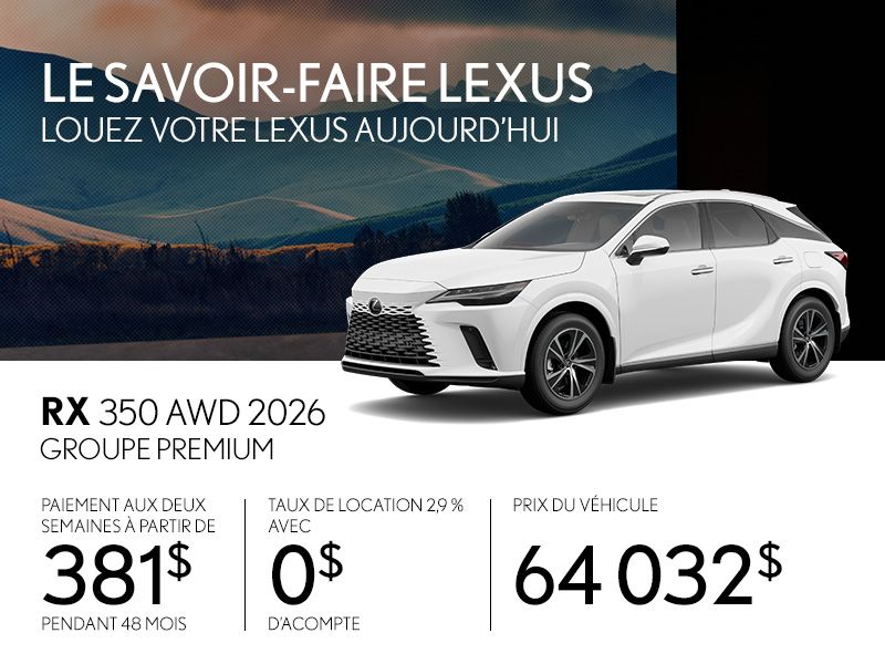 Lexus RX 350 neuf en promotion à Montréal