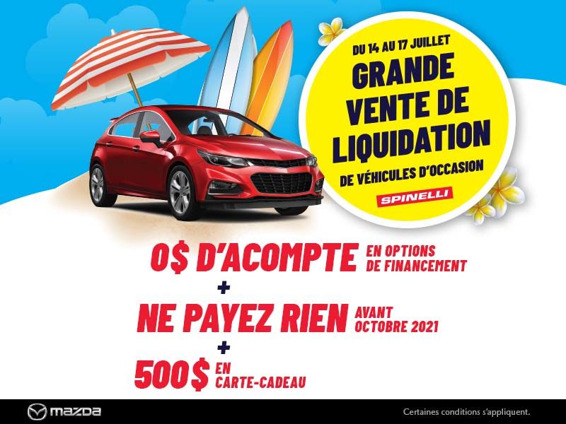Grande vente de liquidation de véhicules d'occasion