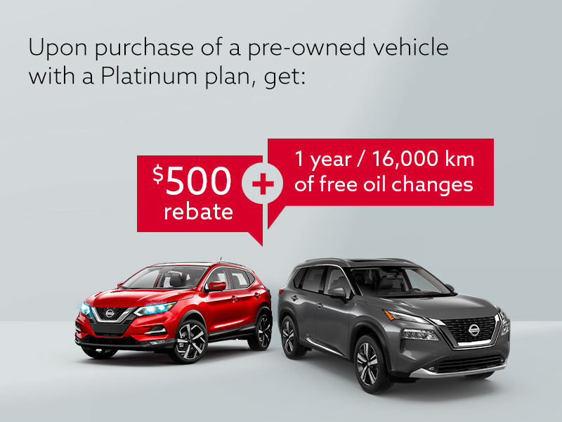 $500 Rebate upon purchase of a pre-owned vehicle