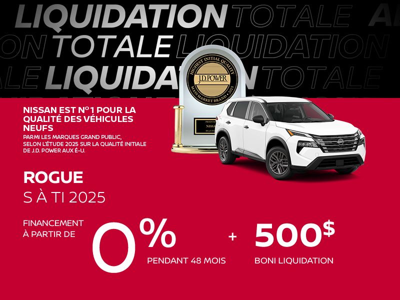 Nissan Rogue neuf en promotion à Montréal