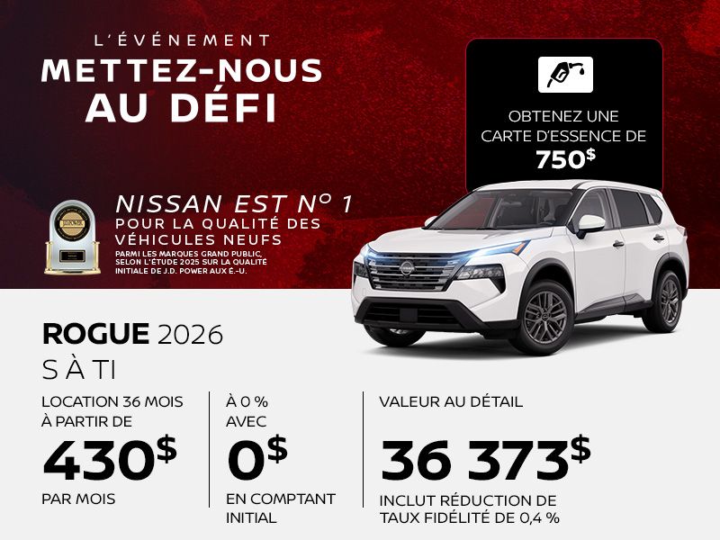 Nissan Rogue neuf en promotion à Montréal