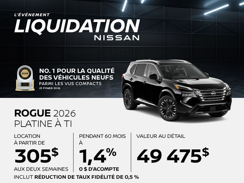 Nissan Rogue neuf en promotion à Montréal