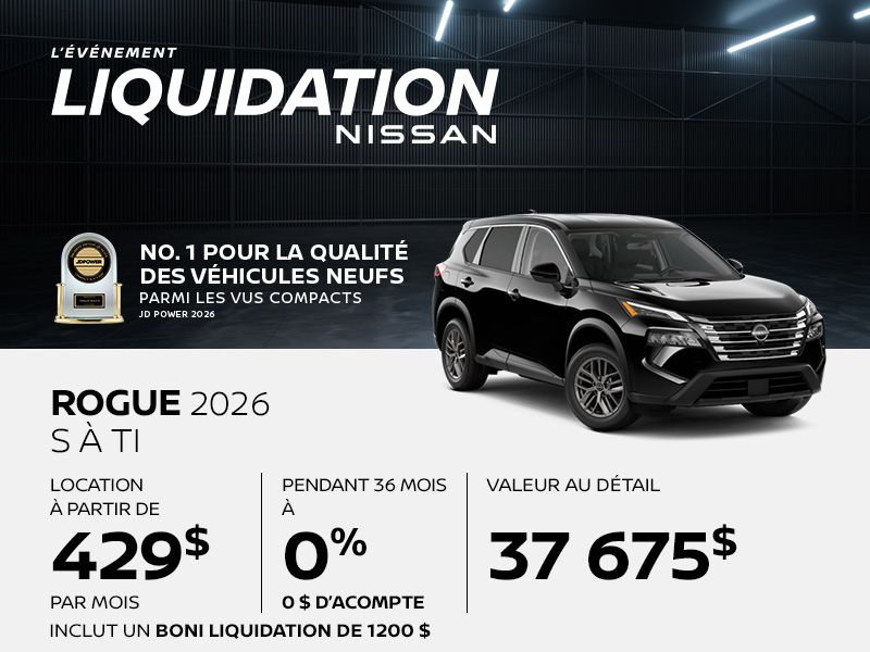 Nissan Rogue neuf en promotion à Montréal
