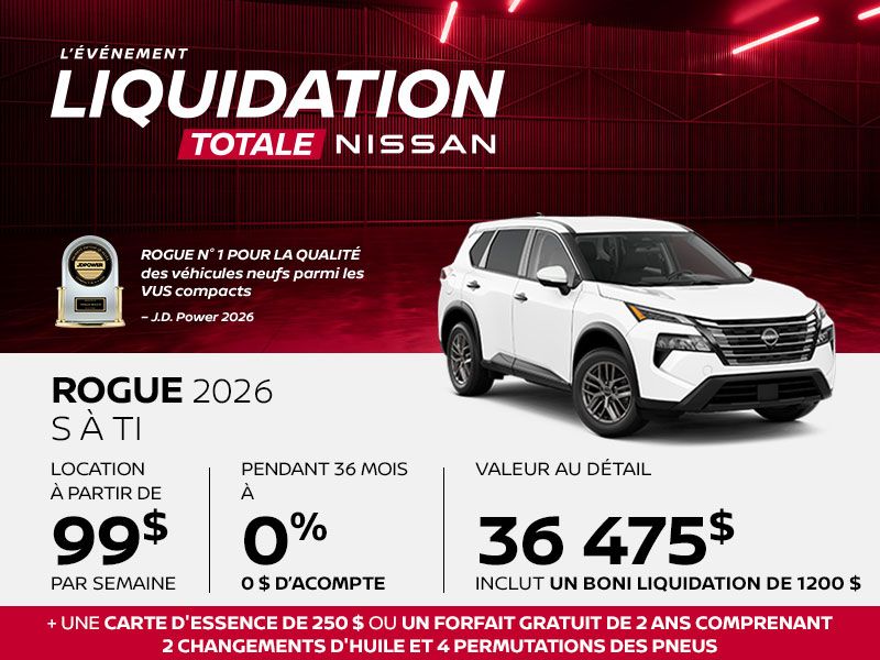 Nissan Rogue neuf en promotion à Montréal