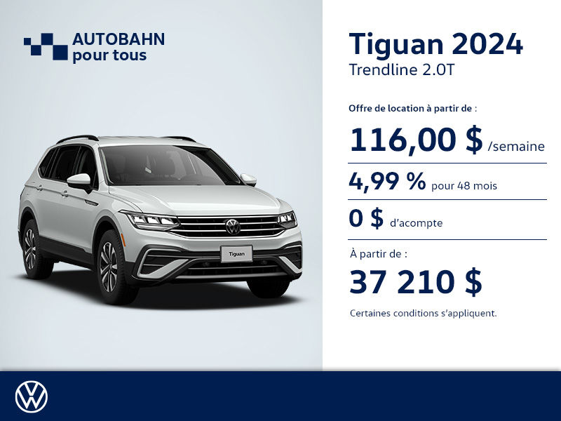 Procurez-vous le Tiguan 2024 Trendline