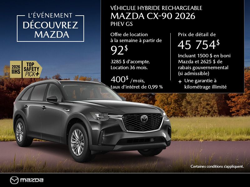 Mazda CX-90 neuf en promotion à Montréal