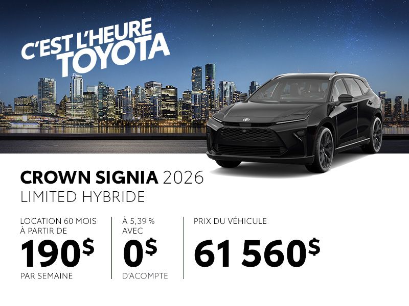 Toyota Crown Signia neuf en promotion à Montréal