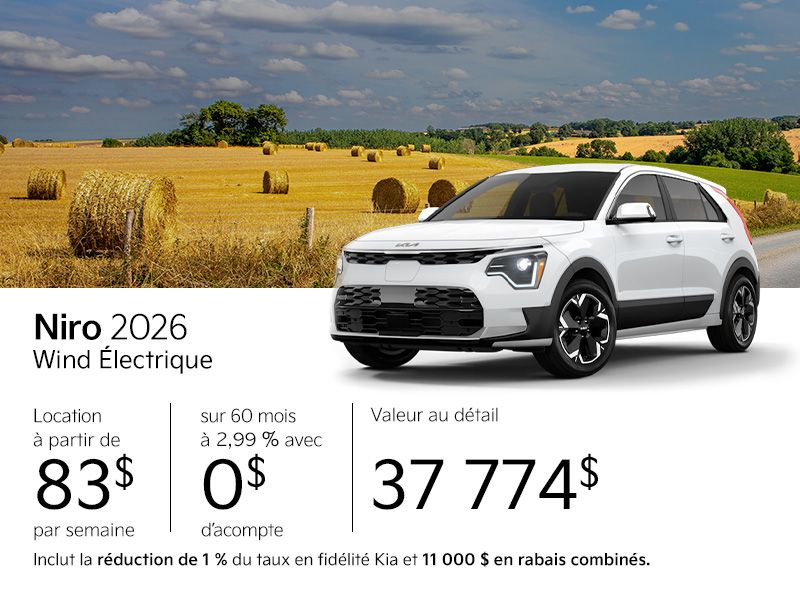 Kia Niro EV neuf en promotion à Montréal