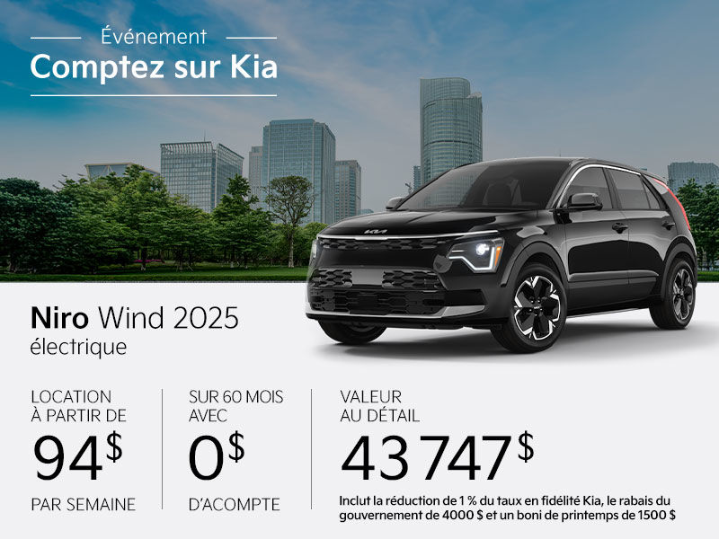 Kia Niro EV neuf en promotion à Montréal