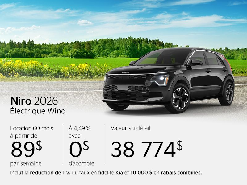 Kia Niro EV neuf en promotion à Montréal