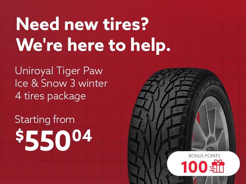 Take advantage of offers on all tire sets available