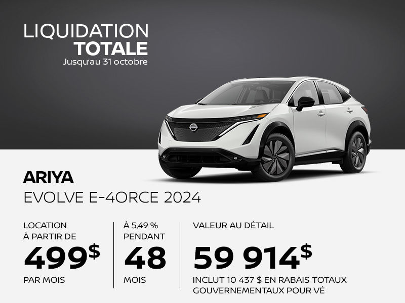 Nissan Ariya neuf en promotion à Montréal