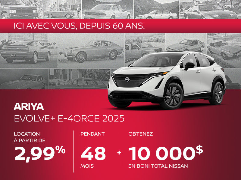 Nissan Ariya neuf en promotion à Montréal