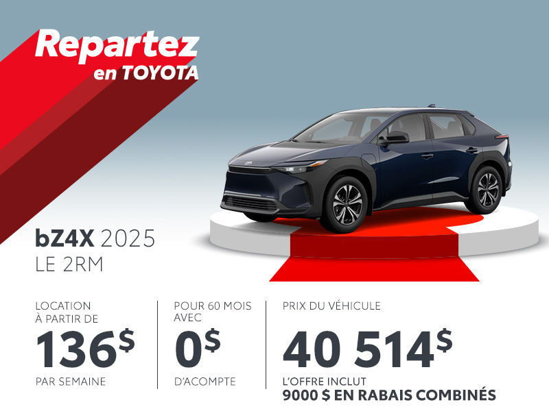 Toyota bZ4X neuf en promotion à Montréal