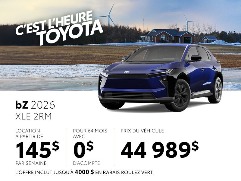 Toyota bZ neuf en promotion à Montréal