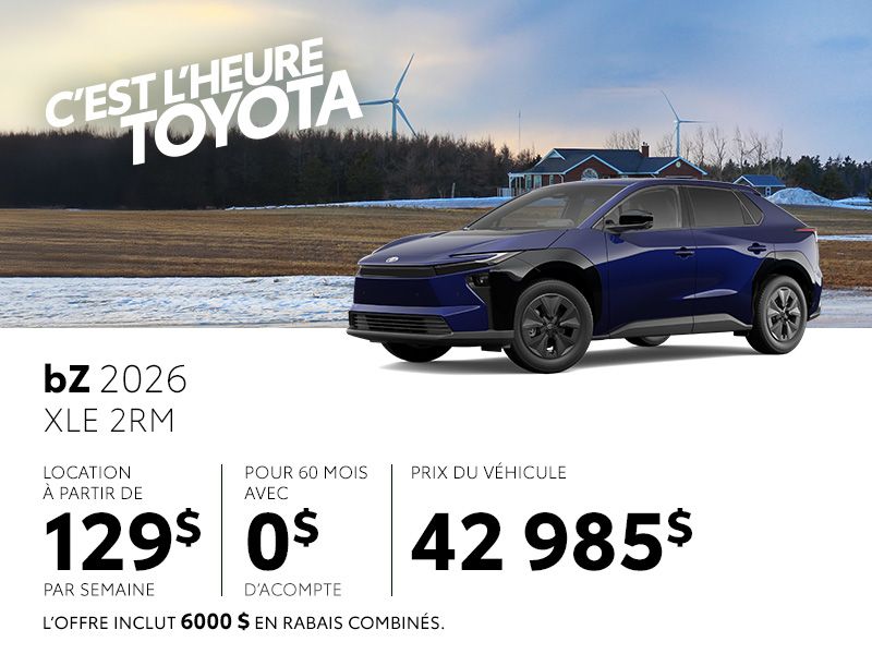 Toyota bZ neuf en promotion à Montréal
