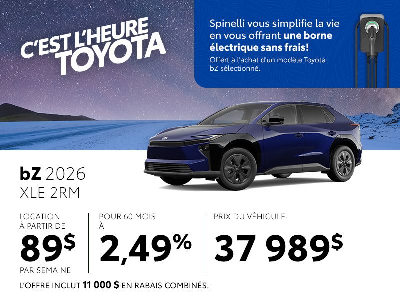 Toyota bZ neuf en promotion à Montréal