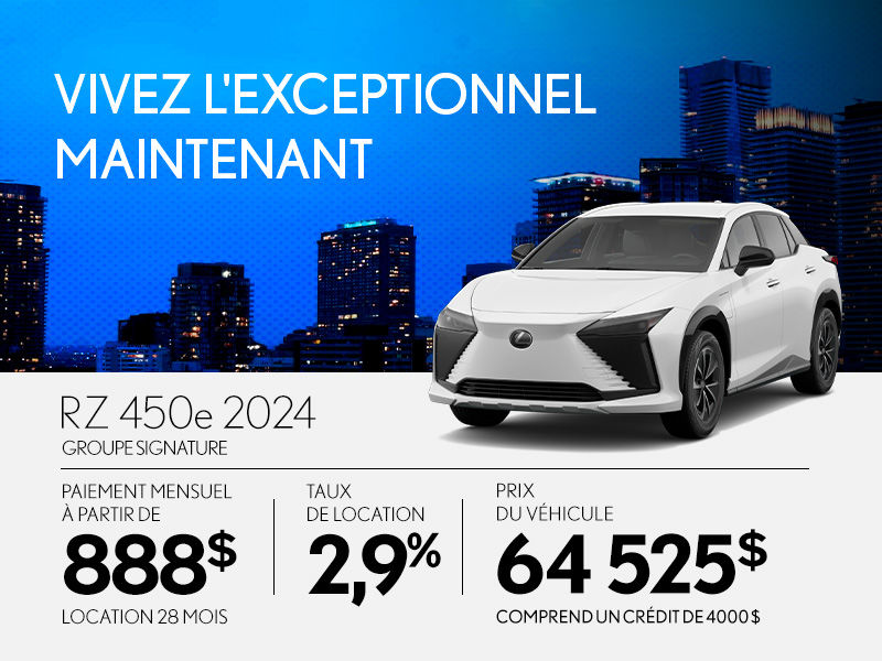 Promotion Lexus RZ neuf à Montréal