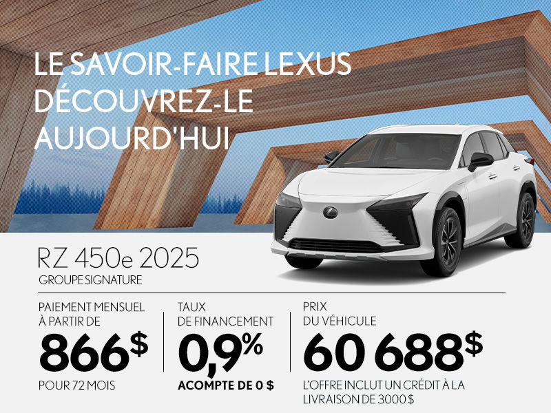 Promotion Lexus RZ neuf à Montréal