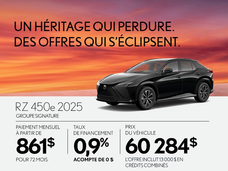 Promotion Lexus RZ neuf à Montréal