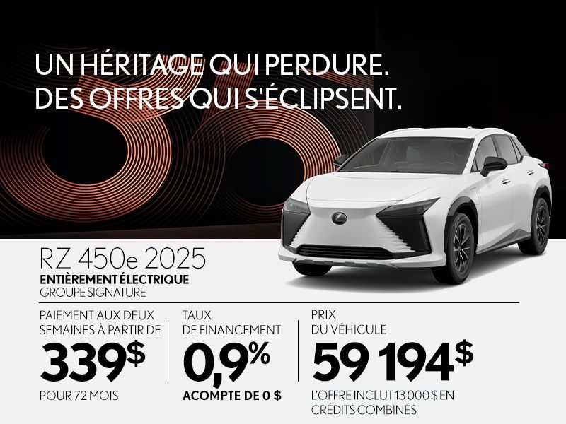 Lexus RZ neuf en promotion à Montréal