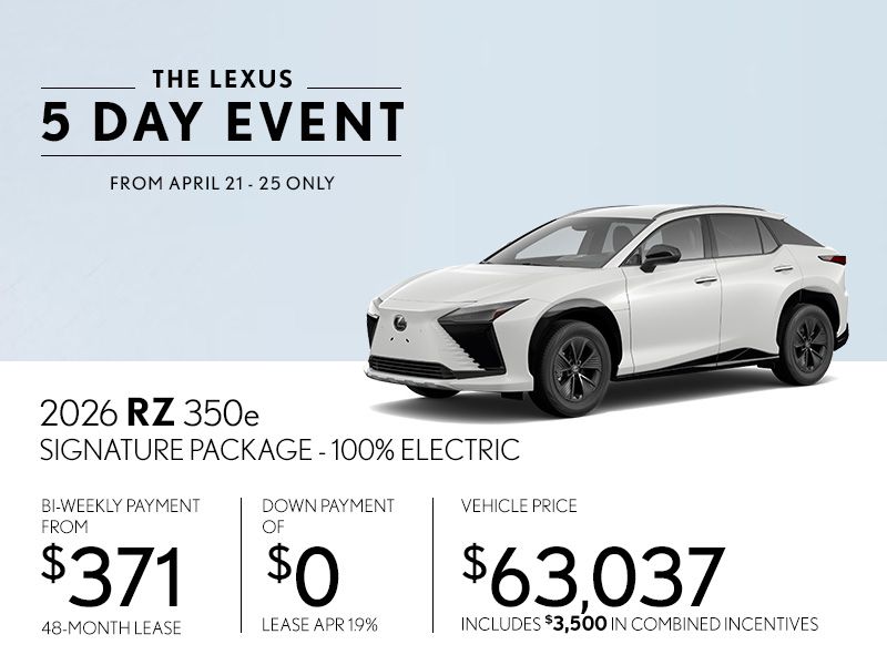 New Lexus RZ Promotions in Montreal