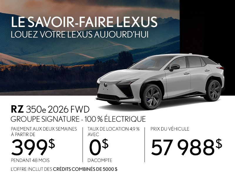 Lexus RZ 350e neuf en promotion à Montréal