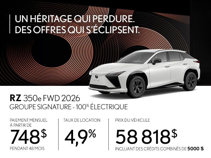 Lexus RZ 350e neuf en promotion à Montréal
