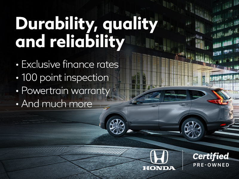 Take advantage of the benefits to buying a certified pre-owned Honda vehicle