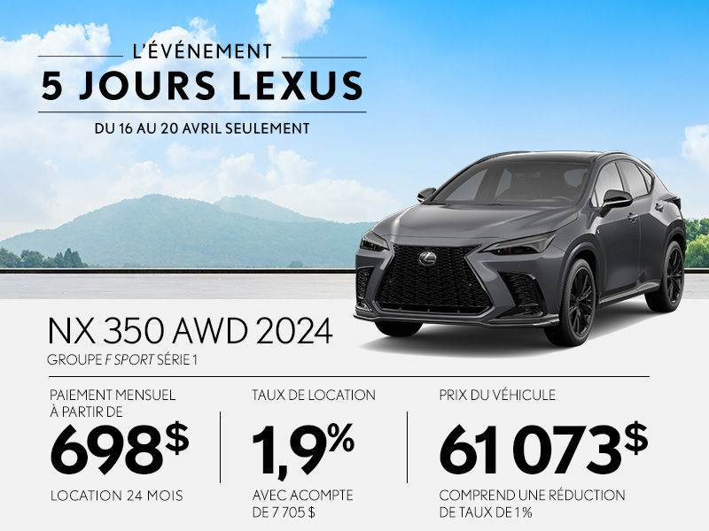 Lexus NX neuf en promotion à Montréal