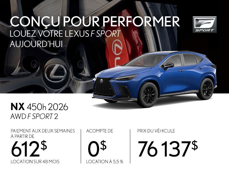Lexus NX 450h neuf en promotion à Montréal