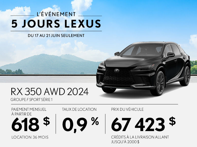 Promotion Lexus RX neuf à Montréal