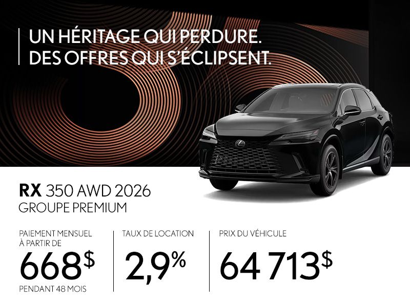 Lexus RX 350 neuf en promotion à Montréal