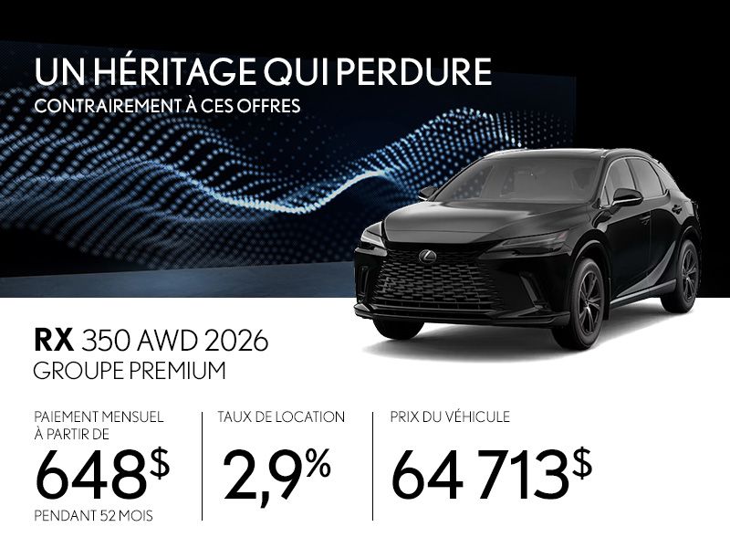 Lexus RX 350 neuf en promotion à Montréal